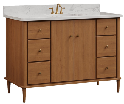 Trusty Wood Conway Bathroom Vanity 42" with Two Doors and Six Drawers