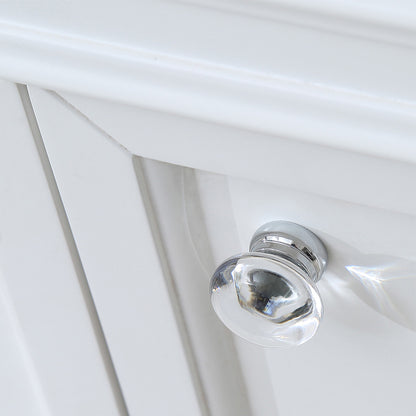 Derby 30 in. x 34 in. H Bath Vanity in White with Marble Vanity Top in Carrara White with White Basin | Water Creation
