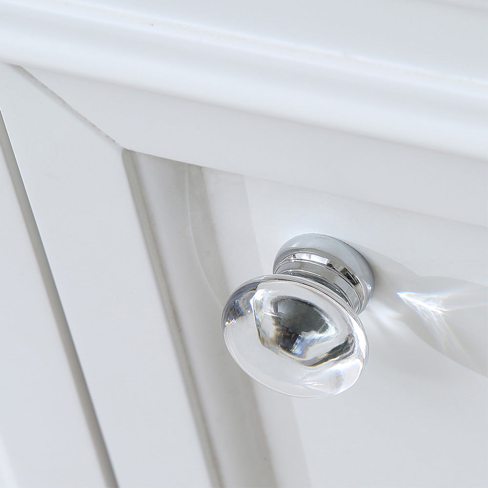 Derby 48 in. x 34 in. H Bath Vanity in White with Marble Vanity Top in Carrara White with White Basin | Water Creation