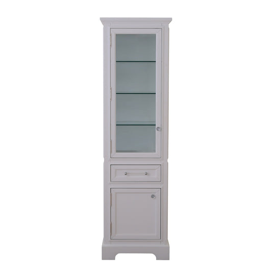 Derby 21 in. W x 17 in. D x 72 in. H Free Standing Linen Cabinet in White | Water Creation