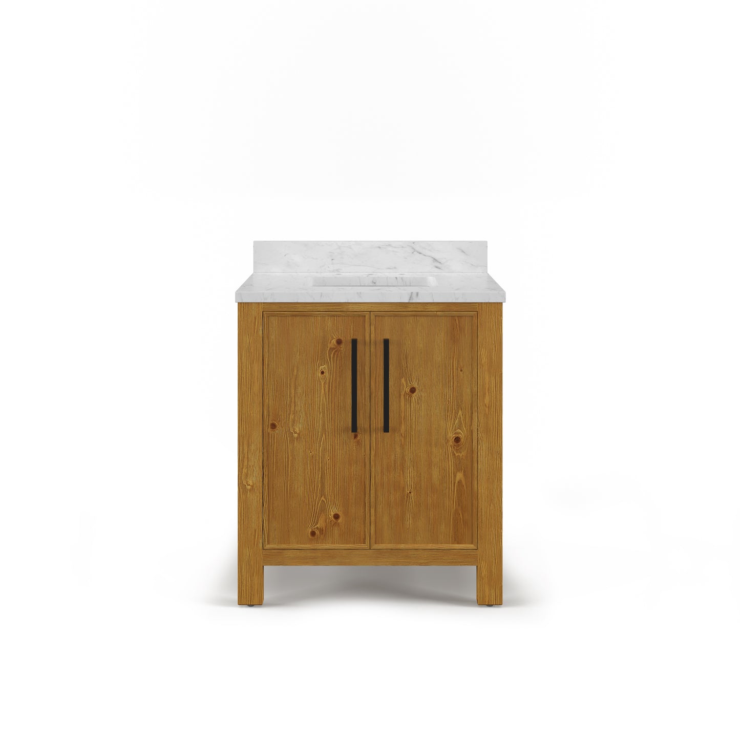 Dino 30 in. Single Sink Freestanding Sierra Oak Bath Vanity with Cararara White Engineered Marble Top (Assembled) | Water Creation