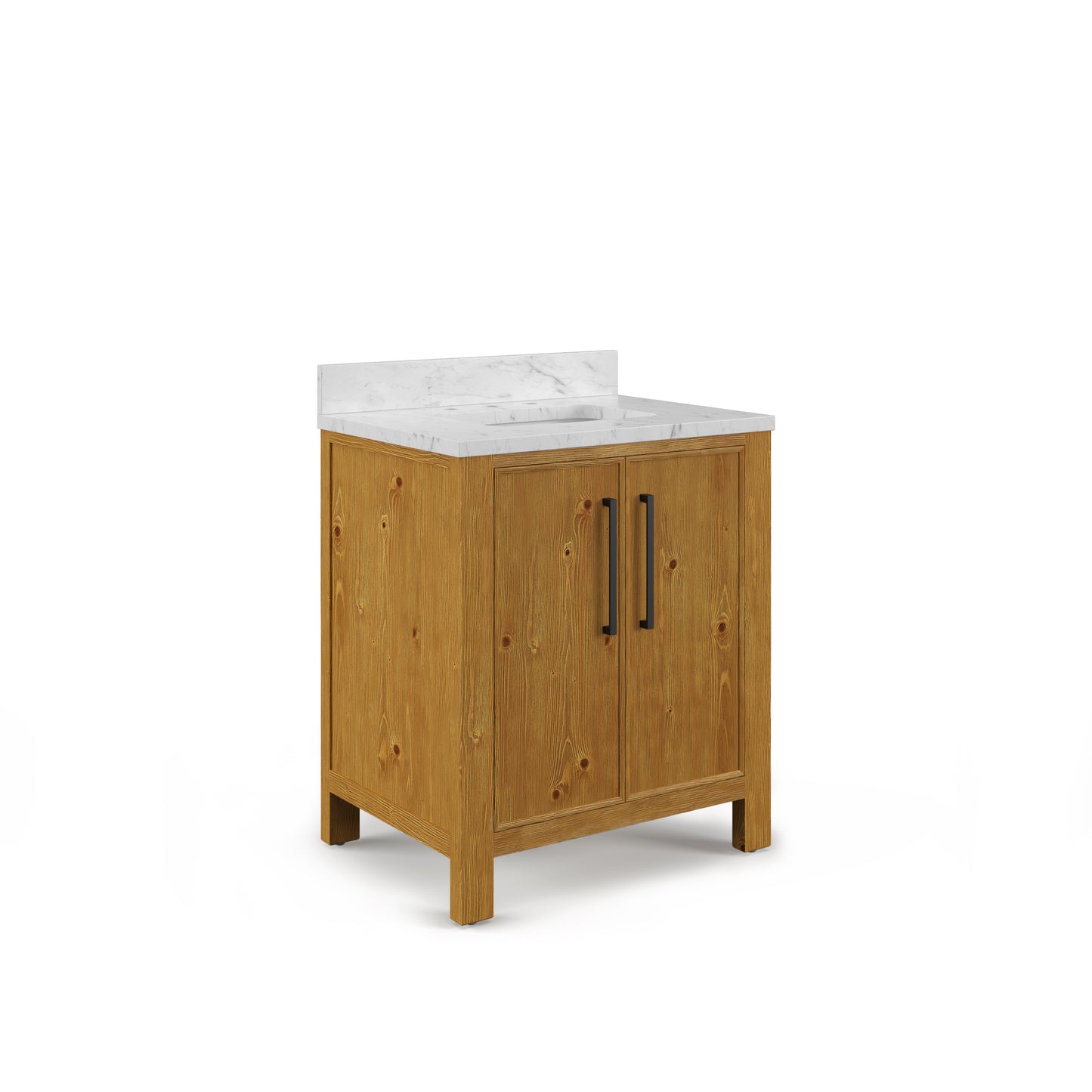 Dino 30 in. Single Sink Freestanding Sierra Oak Bath Vanity with Cararara White Engineered Marble Top (Assembled) | Water Creation