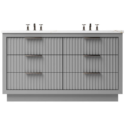 Double-drawer bathroom vanity in LeCrieú design