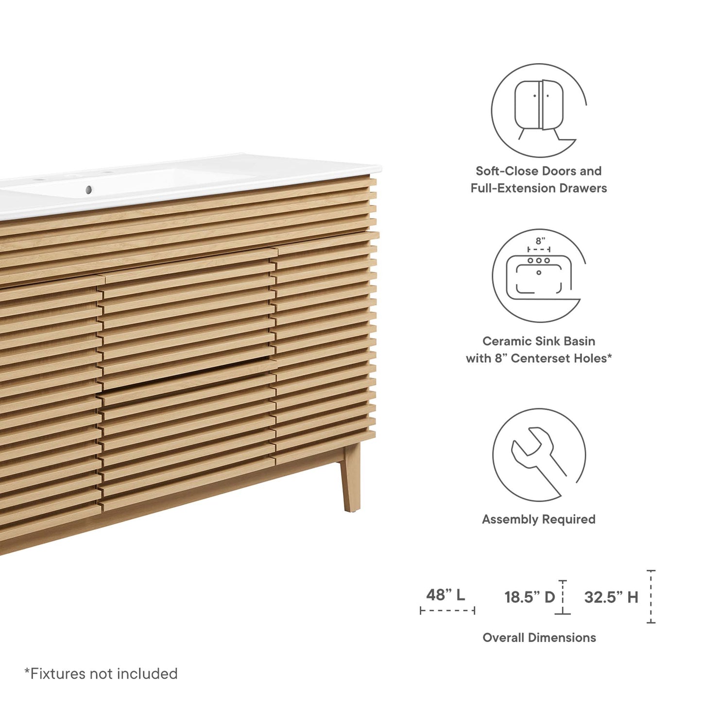 Modway, Render 48" Single Sink Bathroom Vanity