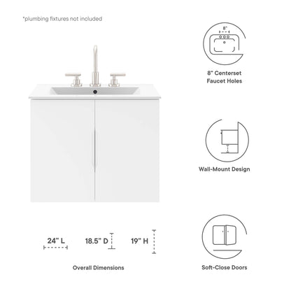 Modway, Vitality 24" Bathroom Vanity Cabinet (Sink Basin Not Included)