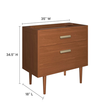 Modway, Cassia 36" Teak Wood Bathroom Vanity Cabinet (Sink Basin Not Included)