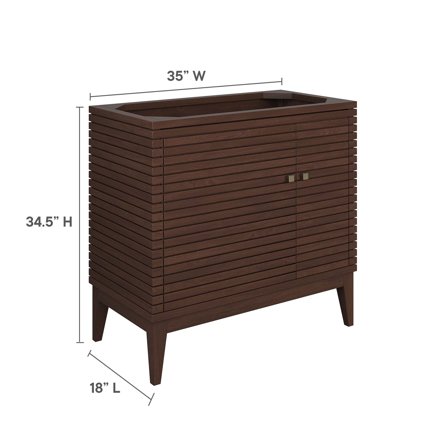 Modway, Ledger 36" Wood Bathroom Vanity Cabinet (Sink Basin Not Included)