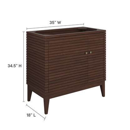 Modway, Ledger 36" Wood Bathroom Vanity Cabinet (Sink Basin Not Included)