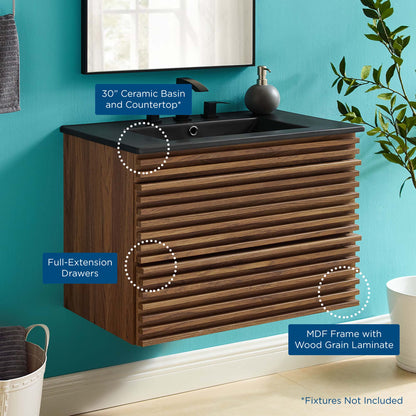 Modway, Render 30" Wall-Mount Bathroom Vanity