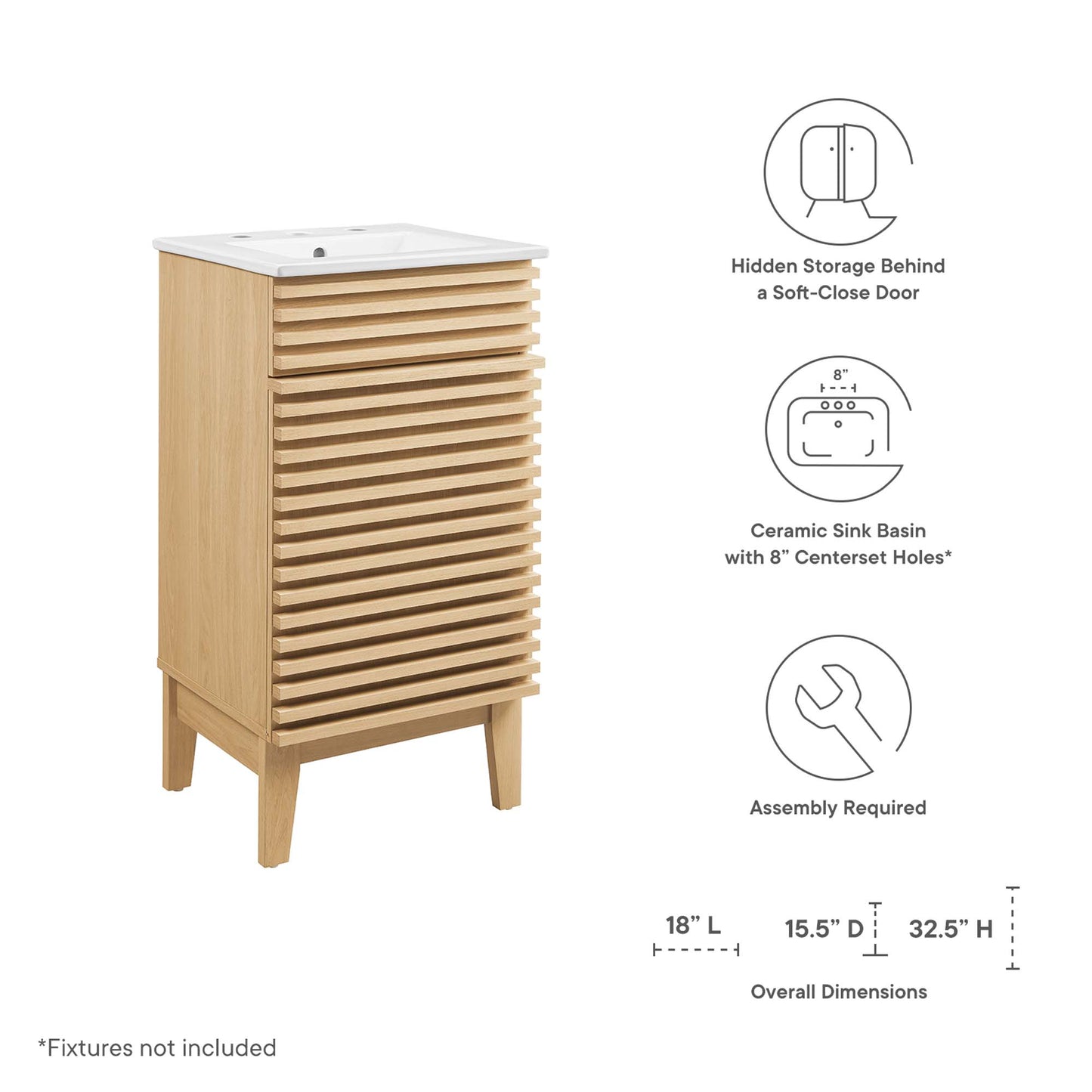 Modway, Render 18" Bathroom Vanity Cabinet