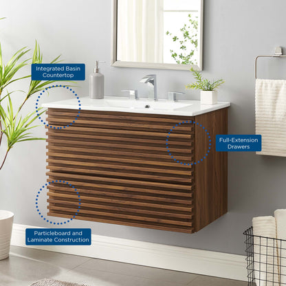 Modway, Render 30" Wall-Mount Bathroom Vanity