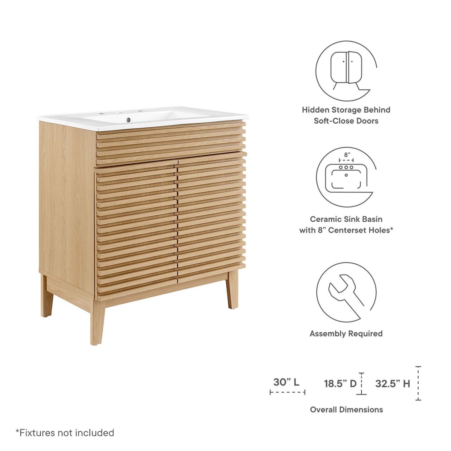 Modway, Render 30" Bathroom Vanity Cabinet