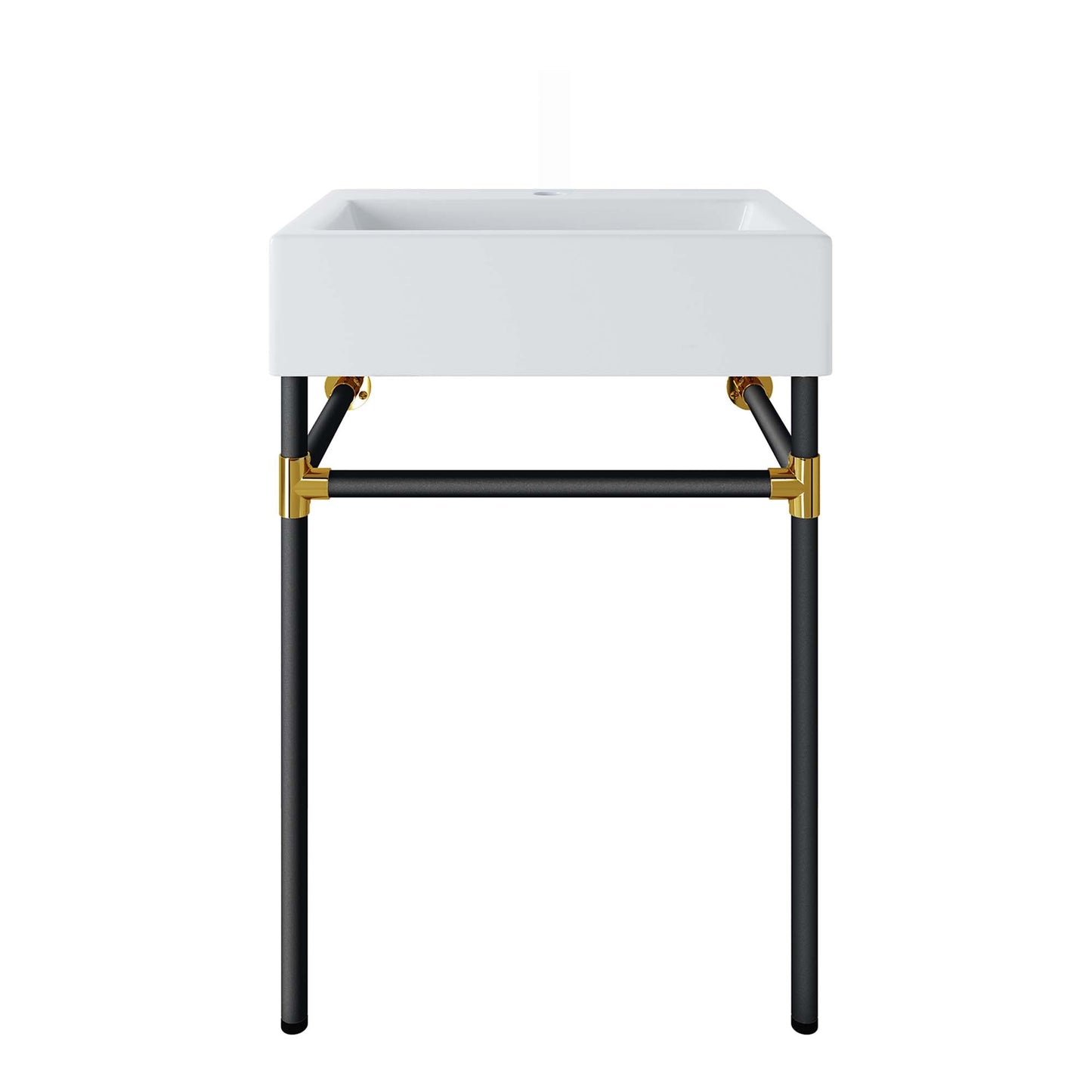 Modway, Redeem 24" Wall-Mount Black Stainless Steel Bathroom Vanity