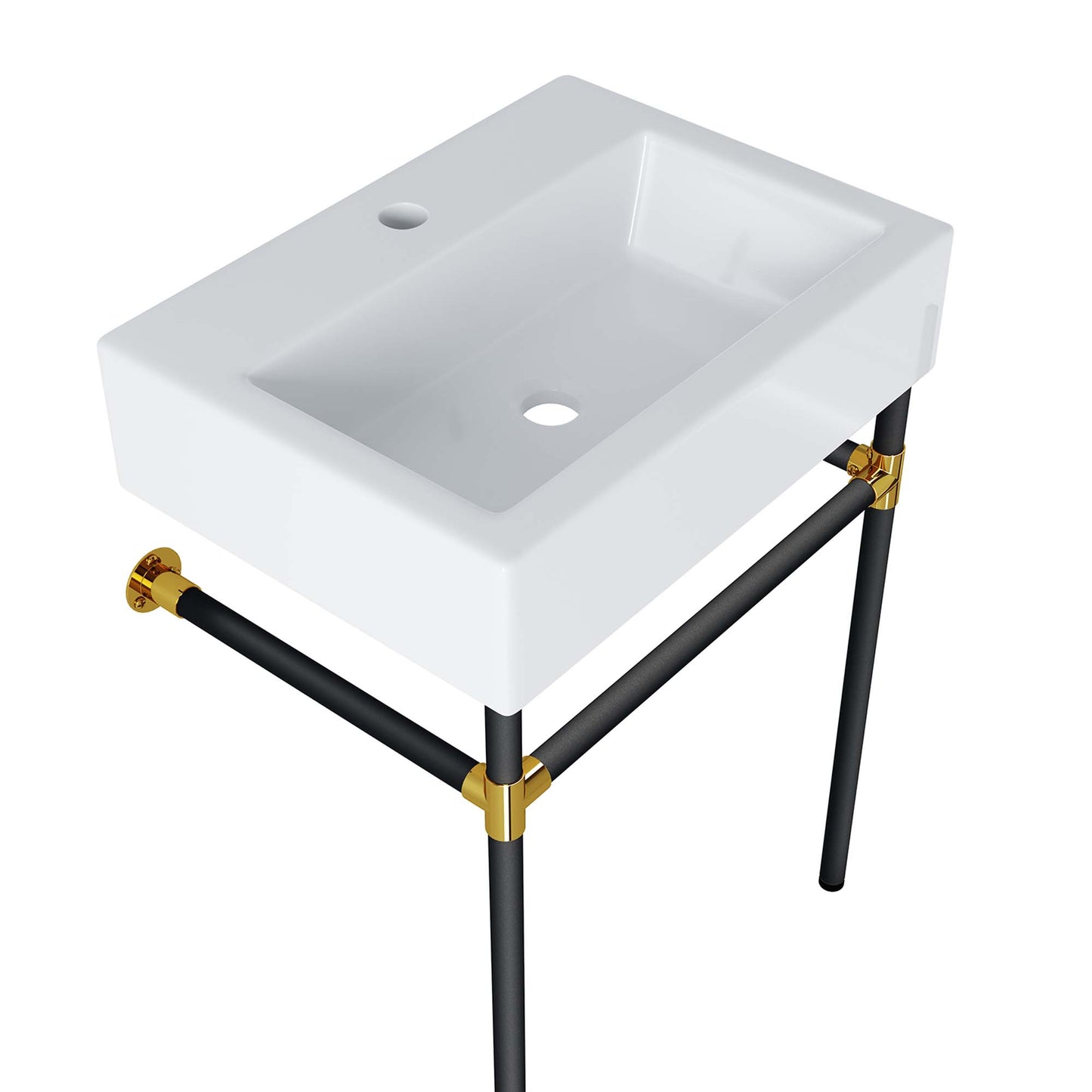 Modway, Redeem 24" Wall-Mount Black Stainless Steel Bathroom Vanity