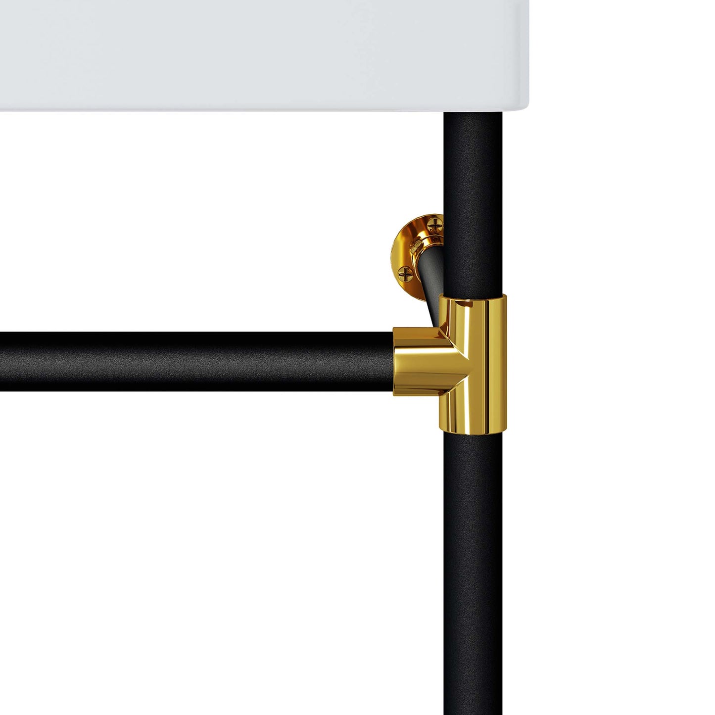 Modway, Redeem 24" Wall-Mount Black Stainless Steel Bathroom Vanity
