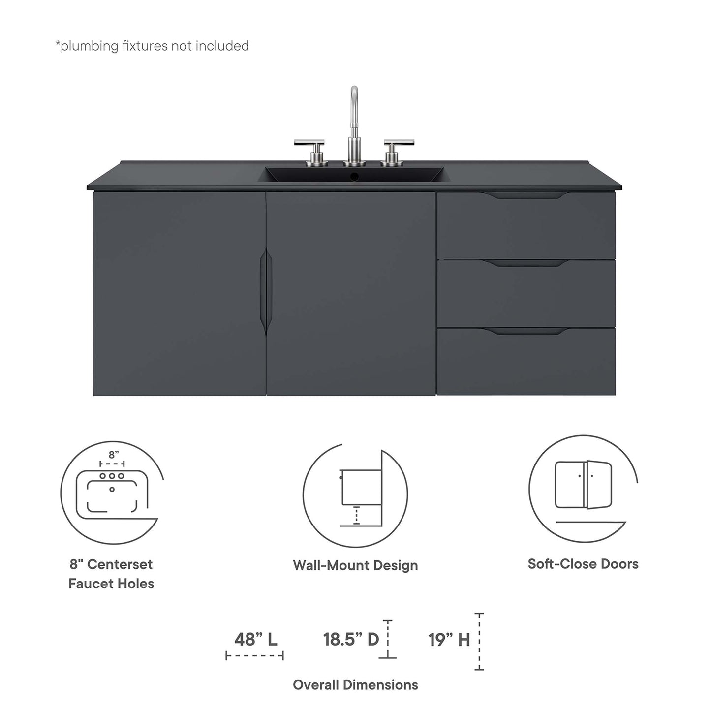 Modway, Vitality 48" Single Sink Bathroom Vanity