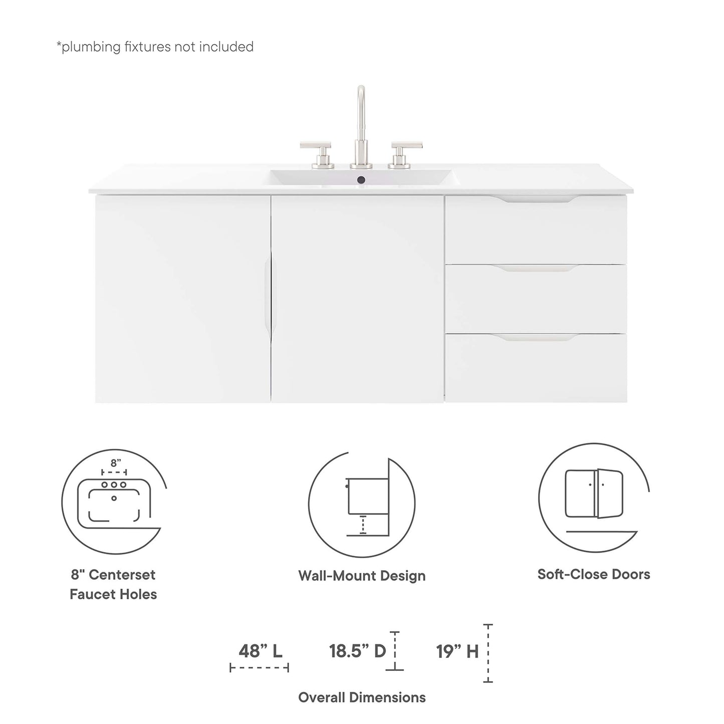 Modway, Vitality 48" Single Sink Bathroom Vanity