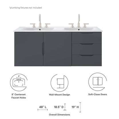 Modway, Vitality 48" Double Sink Bathroom Vanity