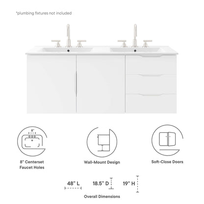 Modway, Vitality 48" Double Sink Bathroom Vanity