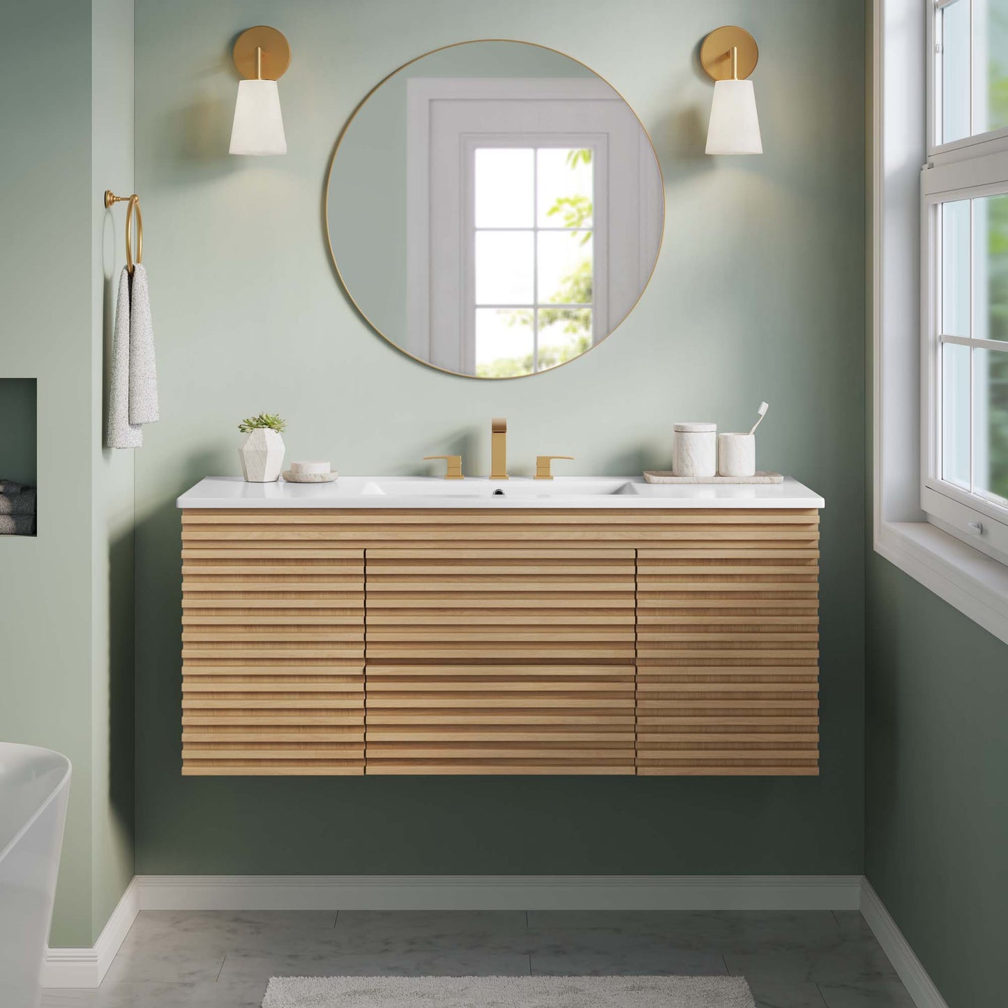 Modway, Render 48" Wall-Mount Bathroom Vanity