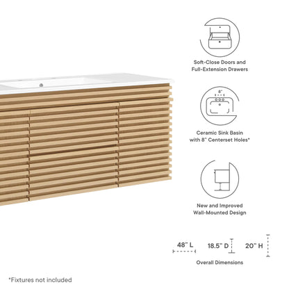Modway, Render 48" Wall-Mount Bathroom Vanity