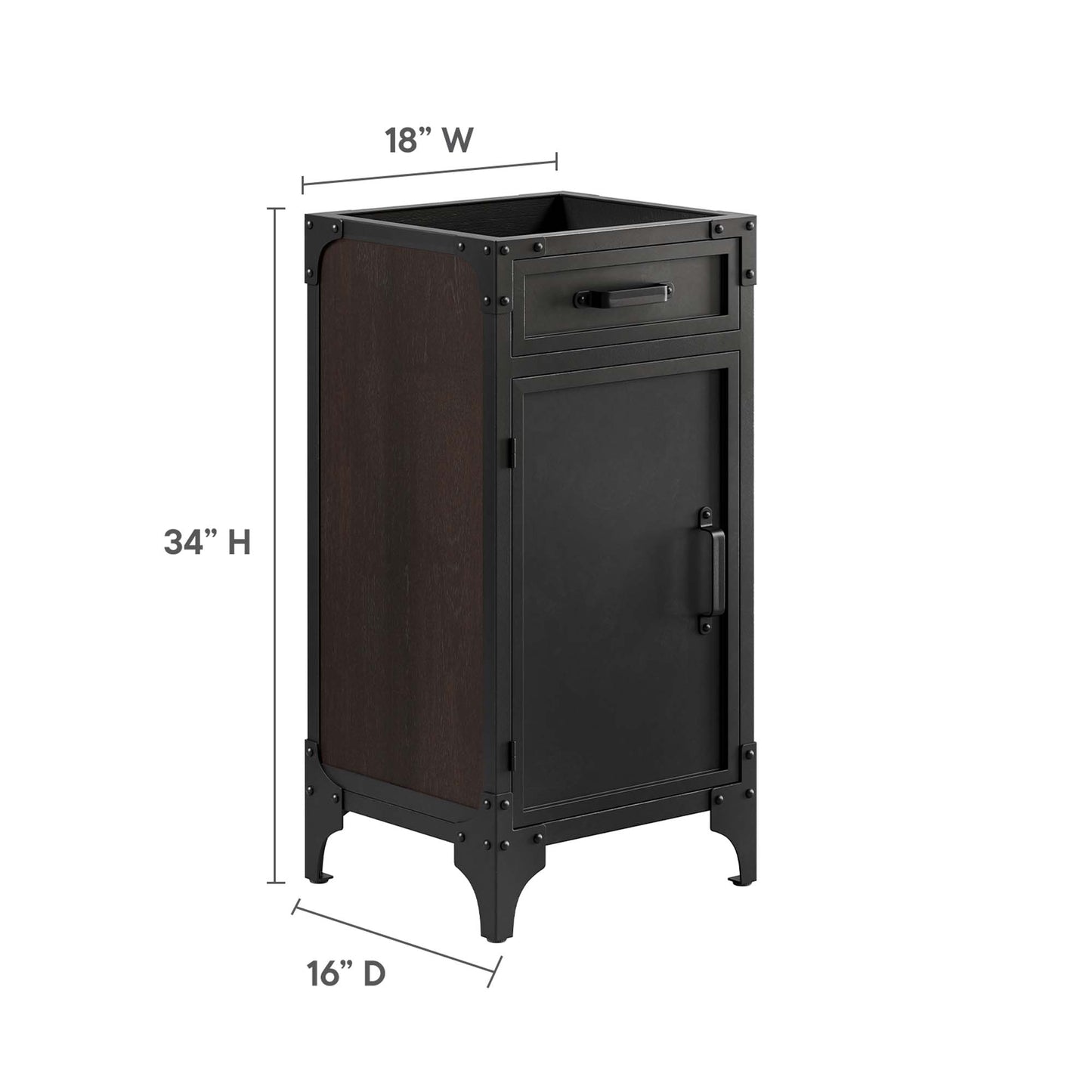 Modway, Steamforge 18" Bathroom Vanity Cabinet (Sink Basin Not Included)
