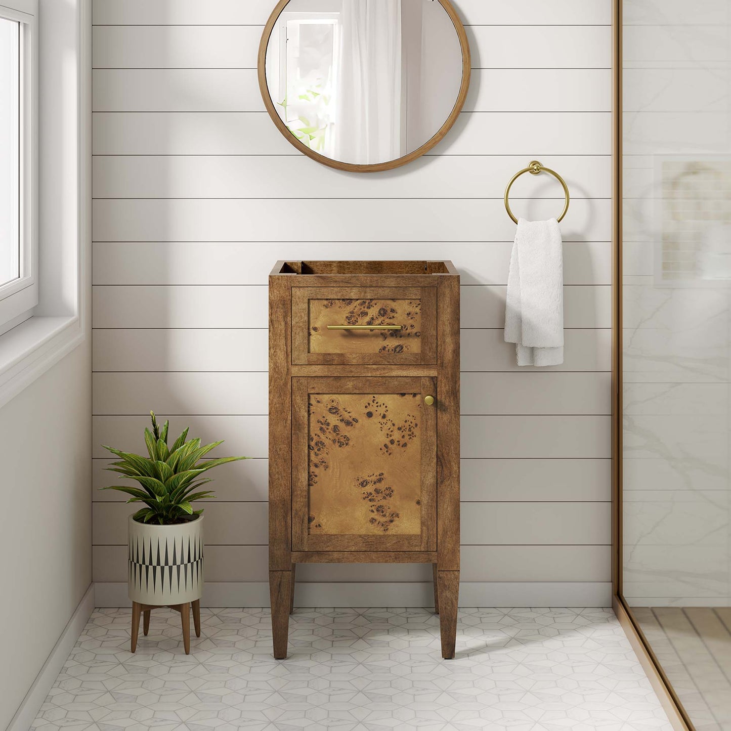 Modway, Elysian 18" Wood Bathroom Vanity Cabinet (Sink Basin Not Included)