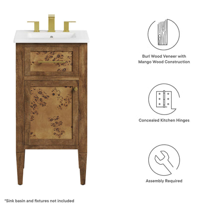 Modway, Elysian 18" Wood Bathroom Vanity Cabinet (Sink Basin Not Included)