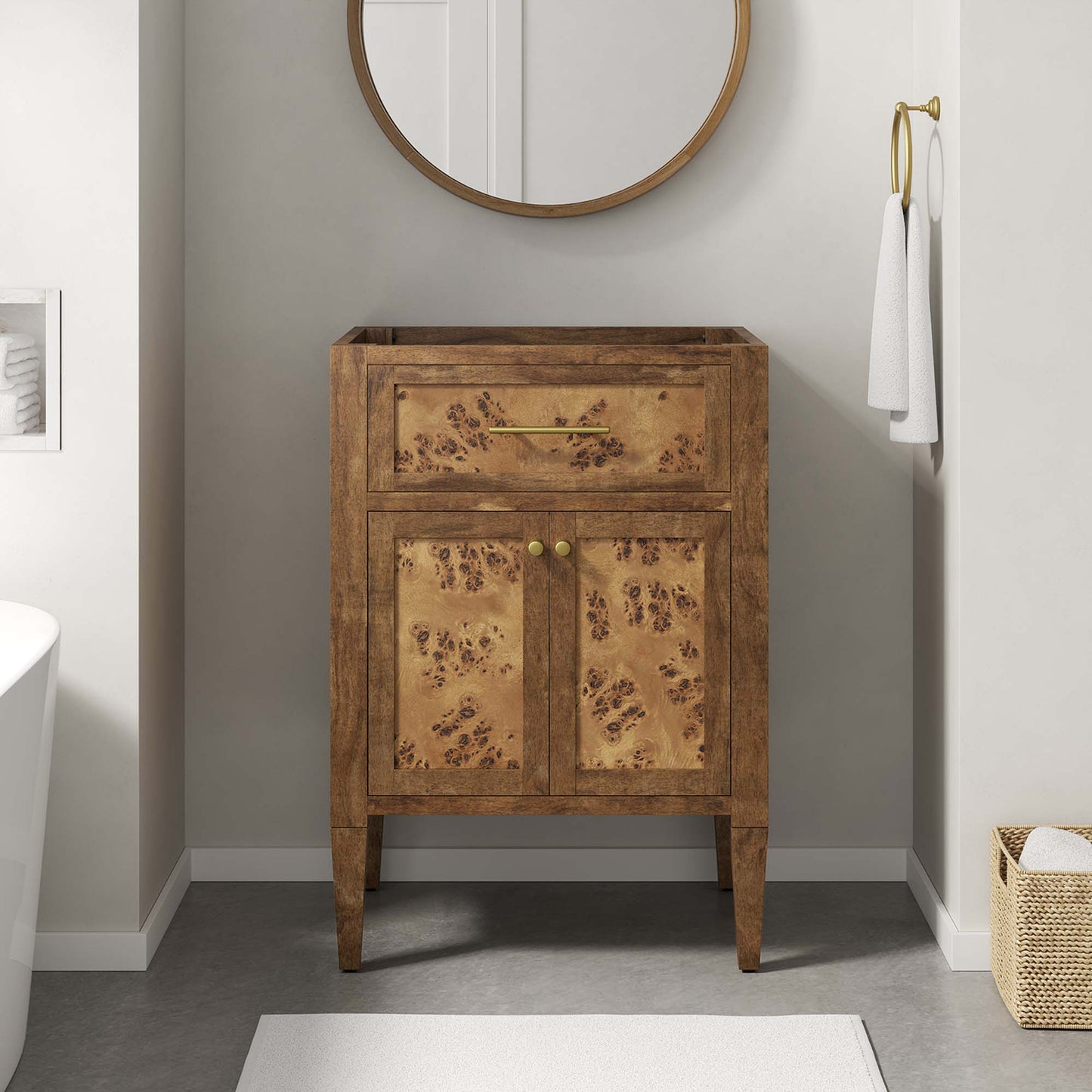 Modway, Elysian 24" Wood Bathroom Vanity Cabinet (Sink Basin Not Included)