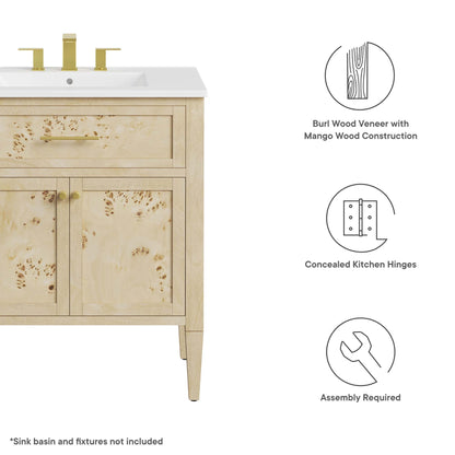 Modway, Elysian 30" Bathroom Vanity Cabinet (Sink Basin Not Included)