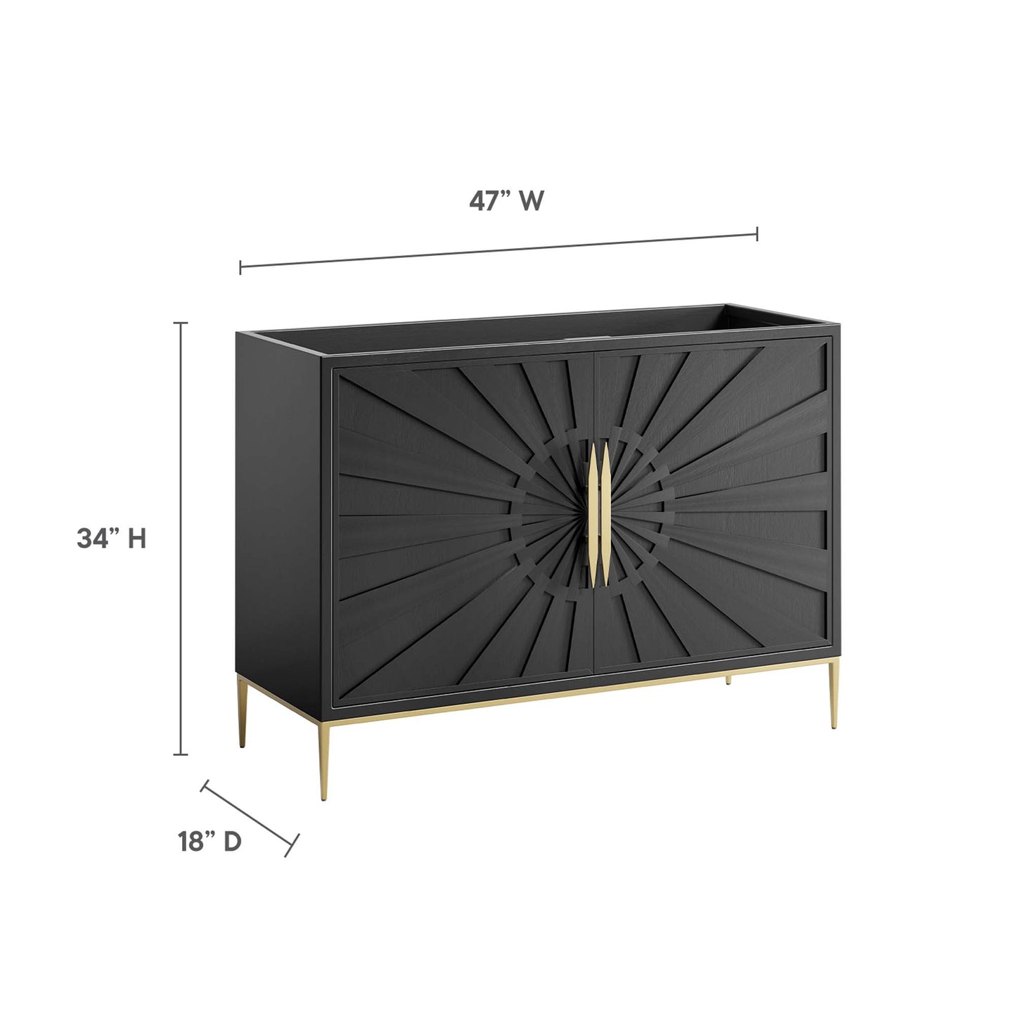 Modway, Awaken 48" Double or Single Sink Compatible (Not Included) Bathroom Vanity Cabinet