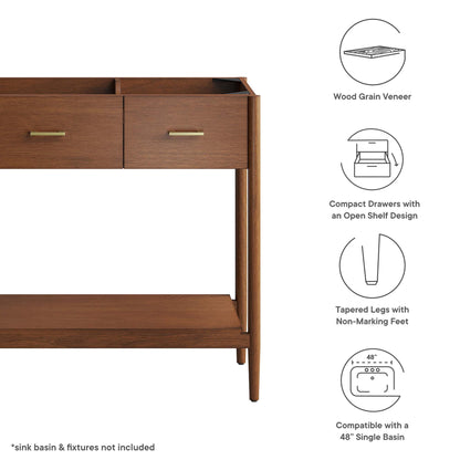 Modway, Zaire 48” Single Sink Compatible Bathroom Vanity Cabinet (Sink Basin Not Included)