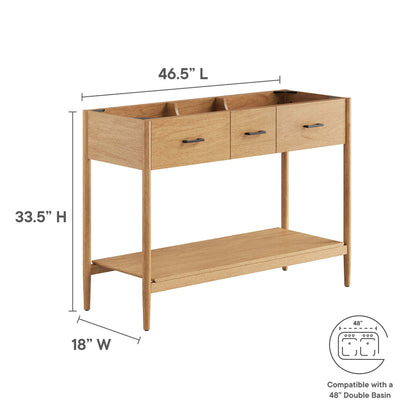 Modway, Zaire 48” Double Sink Compatible Bathroom Vanity Cabinet (Sink Basin Not Included)
