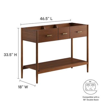 Modway, Zaire 48” Double Sink Compatible Bathroom Vanity Cabinet (Sink Basin Not Included)