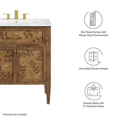 Modway, Elysian 30" Wood Bathroom Vanity