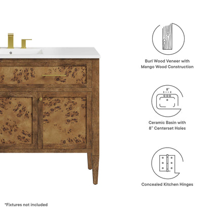 Modway, Elysian 48" Wood Single Sink Bathroom Vanity