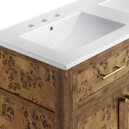 Modway, Elysian 48" Wood Double Sink Bathroom Vanity
