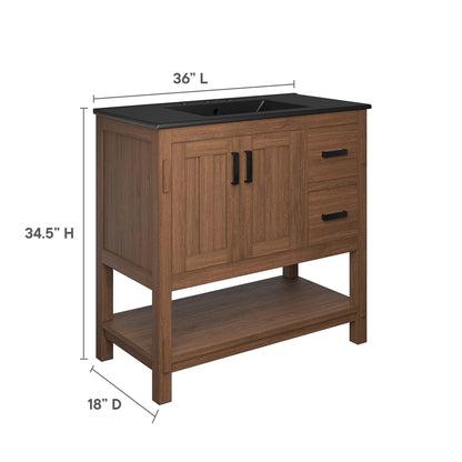Modway, Ashlyn 36” Wood Bathroom Vanity