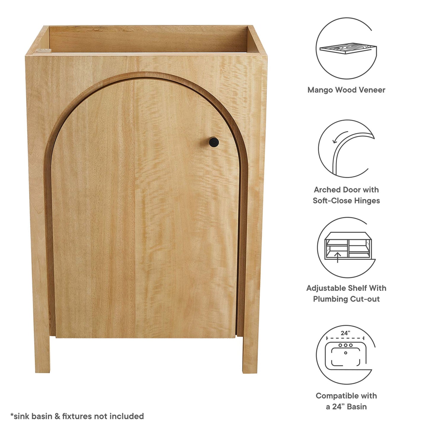 Modway, Appia 24" Bathroom Vanity Cabinet (Sink Basin Not Included)
