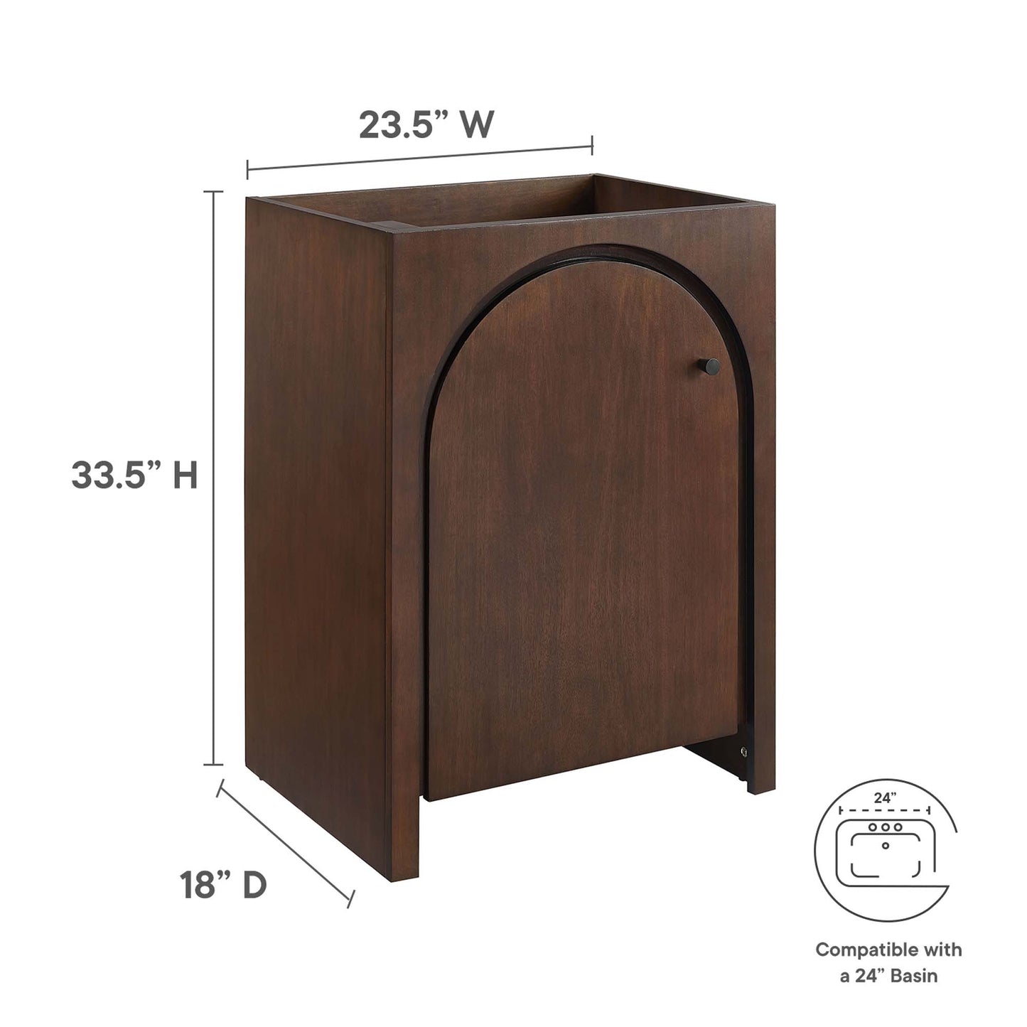 Modway, Appia 24" Bathroom Vanity Cabinet (Sink Basin Not Included)