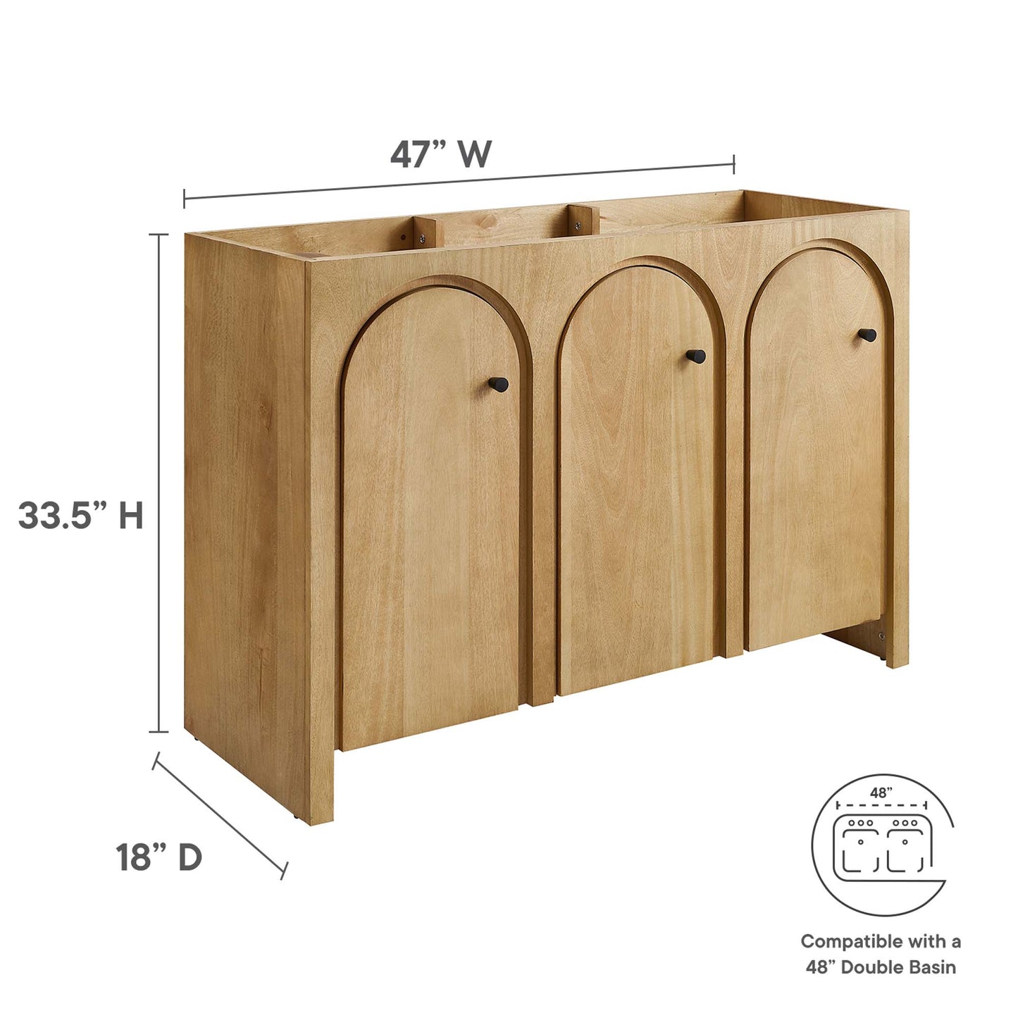 Modway, Appia 48" Bathroom Vanity Cabinet (Sink Basin Not Included)