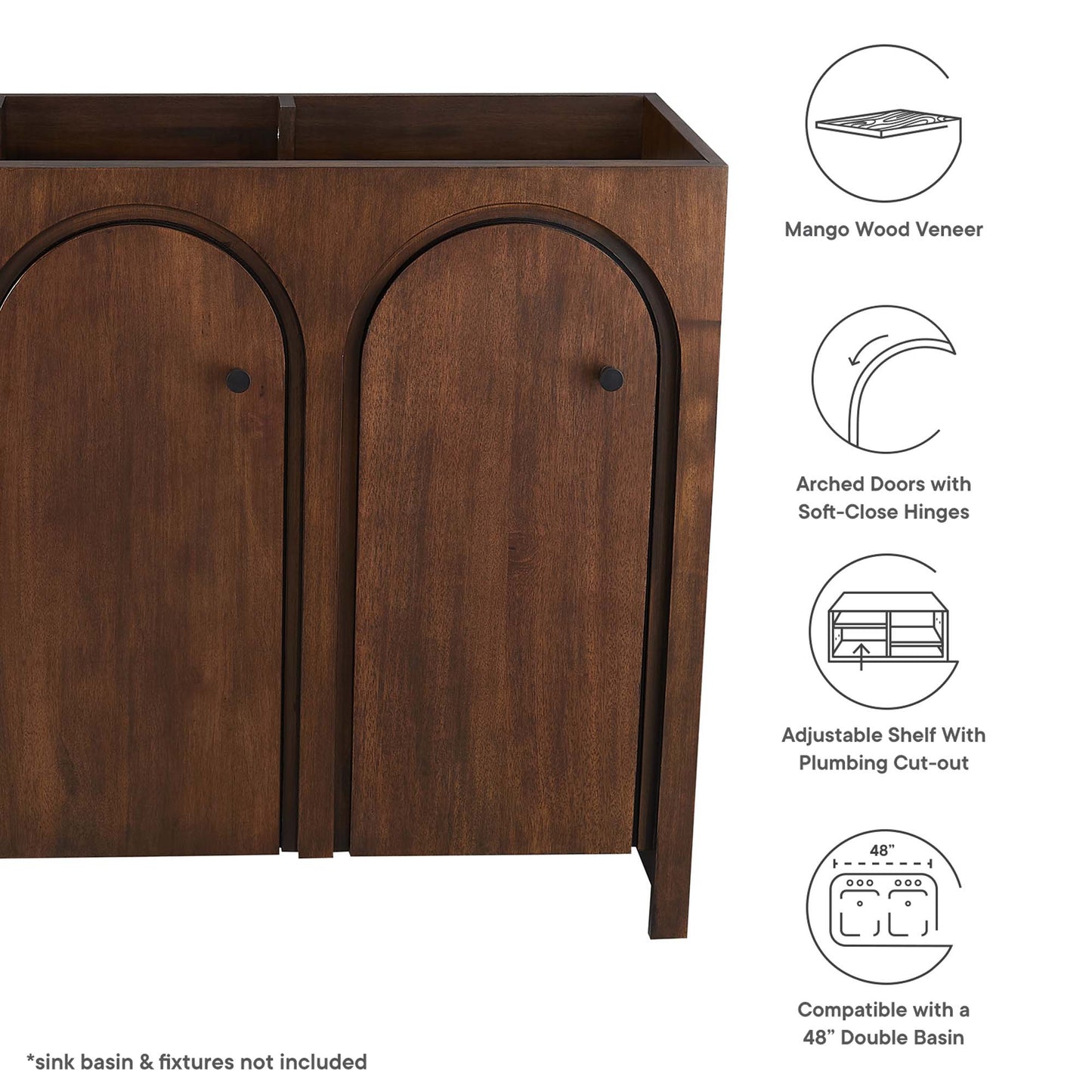 Modway, Appia 48" Bathroom Vanity Cabinet (Sink Basin Not Included)