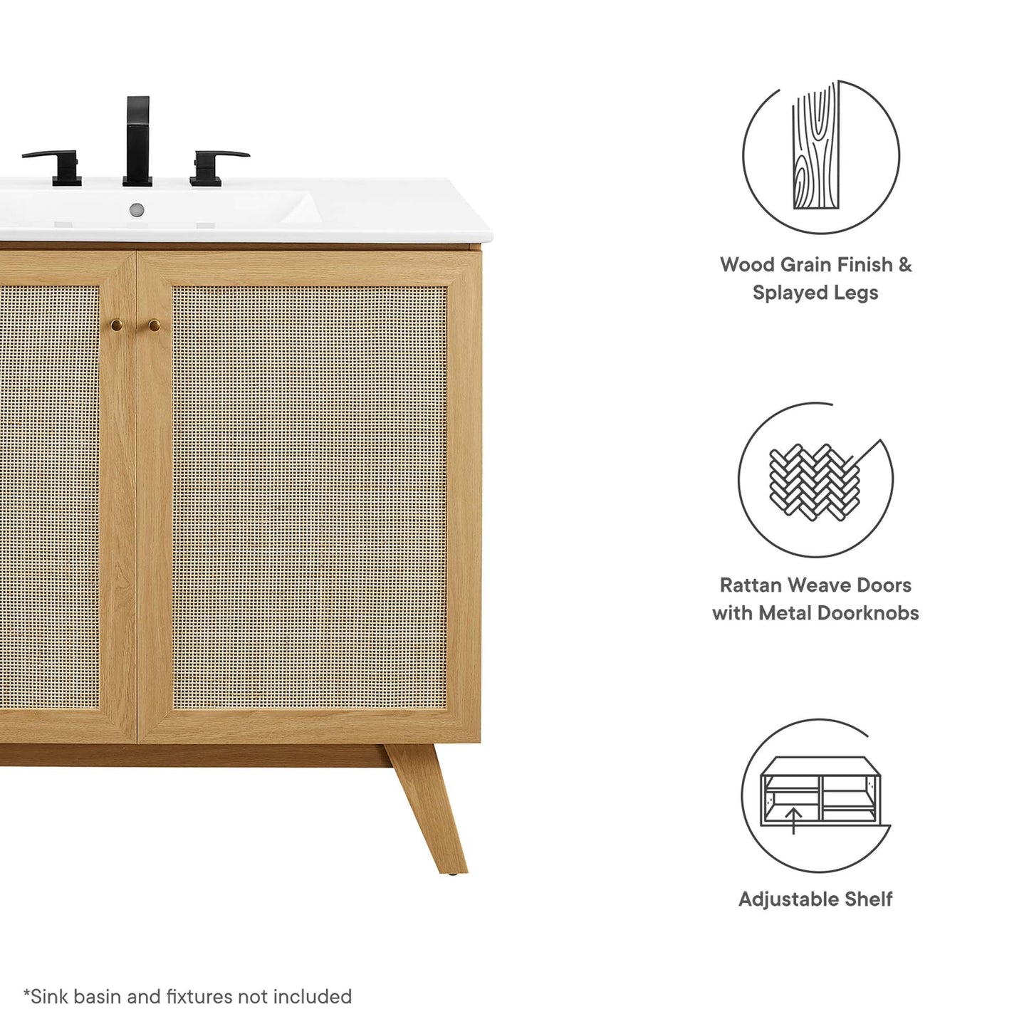 Modway, Soma 36” Bathroom Vanity Cabinet (Sink Basin Not Included)