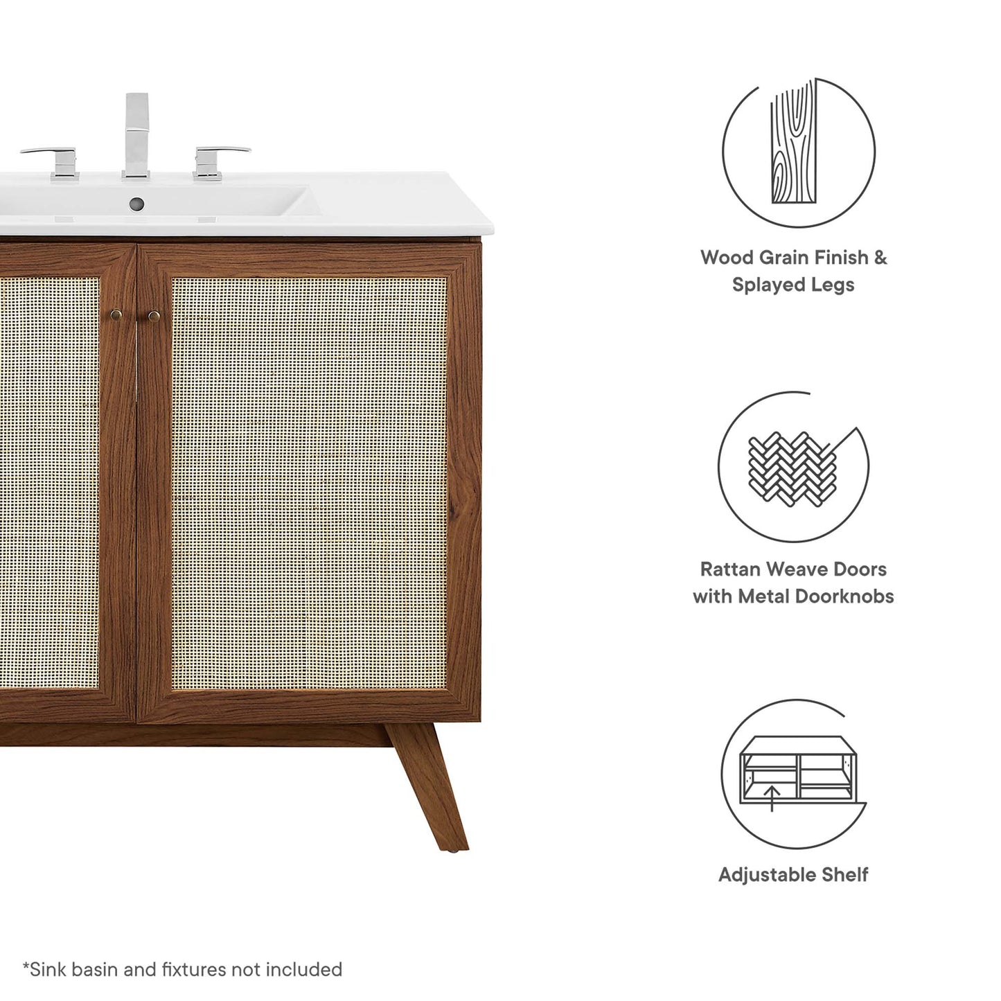 Modway, Soma 36” Bathroom Vanity Cabinet (Sink Basin Not Included)