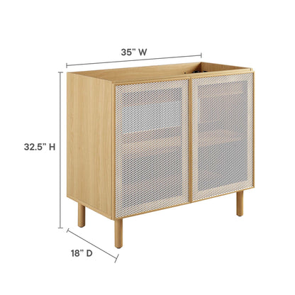 Modway, Calla 36" Perforated Metal Bathroom Vanity Cabinet (Sink Basin Not Included)