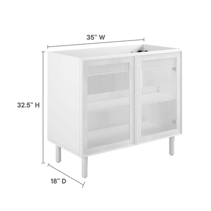 Modway, Calla 36" Perforated Metal Bathroom Vanity Cabinet (Sink Basin Not Included)