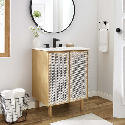 Modway, Calla 24" Perforated Metal Bathroom Vanity
