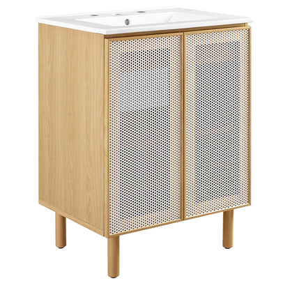 Modway, Calla 24" Perforated Metal Bathroom Vanity