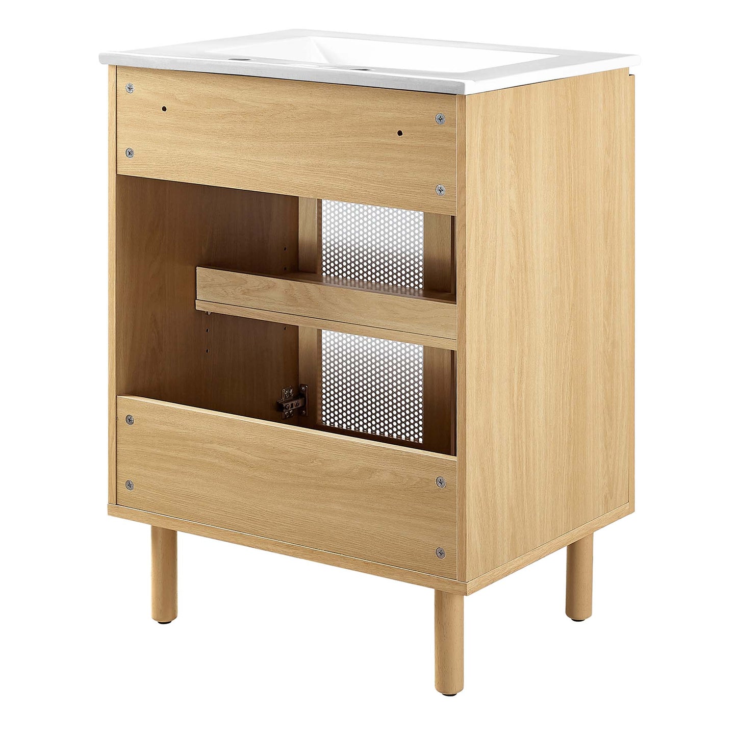Modway, Calla 24" Perforated Metal Bathroom Vanity