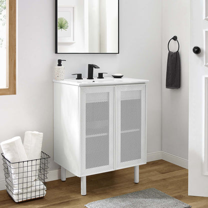 Modway, Calla 24" Perforated Metal Bathroom Vanity